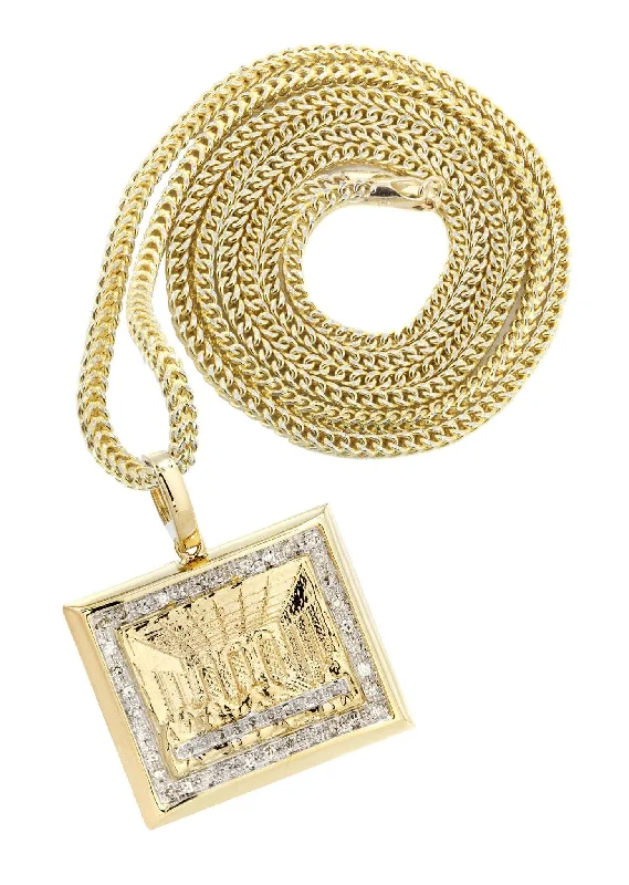 10K Yellow Gold Last Supper Diamond Necklace  | 0.43 Carats