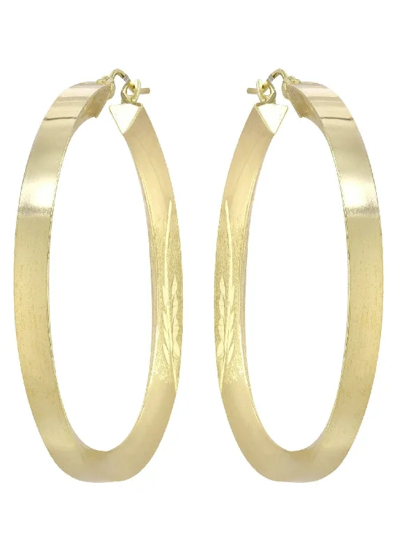 10k-gold-diamond-cut-hoop-earrings-customizable-size