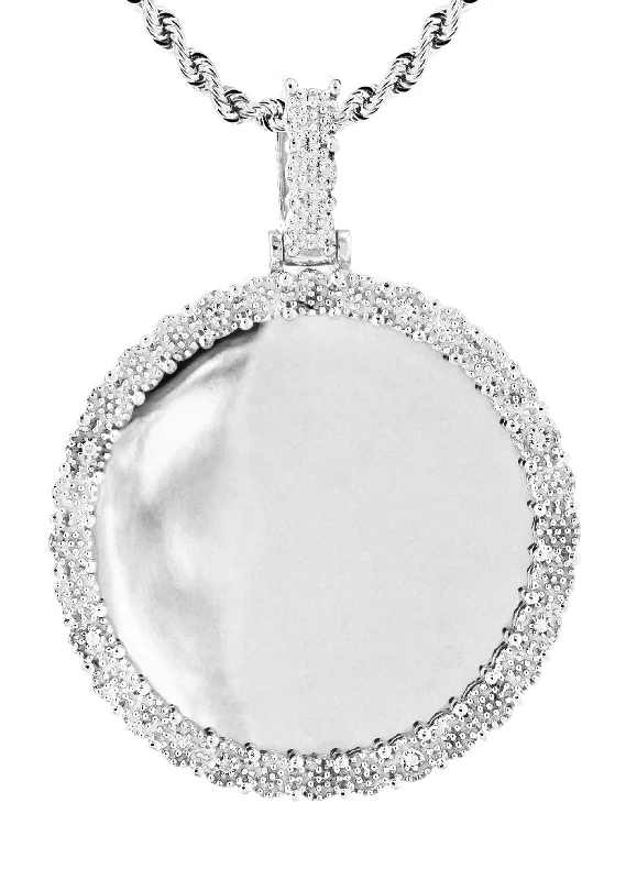 10k-white-gold-diamond-round-picture-pendant-rope-chain-appx-19-grams