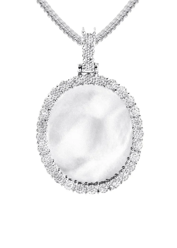 10k-white-gold-medium-diamond-oval-picture-pendant-franco-chain-appx-19-grams