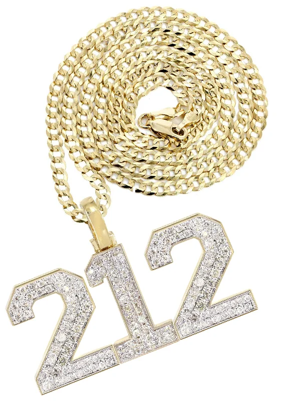 Area Code Number Diamond Pendant Necklace | 1.75 Carats