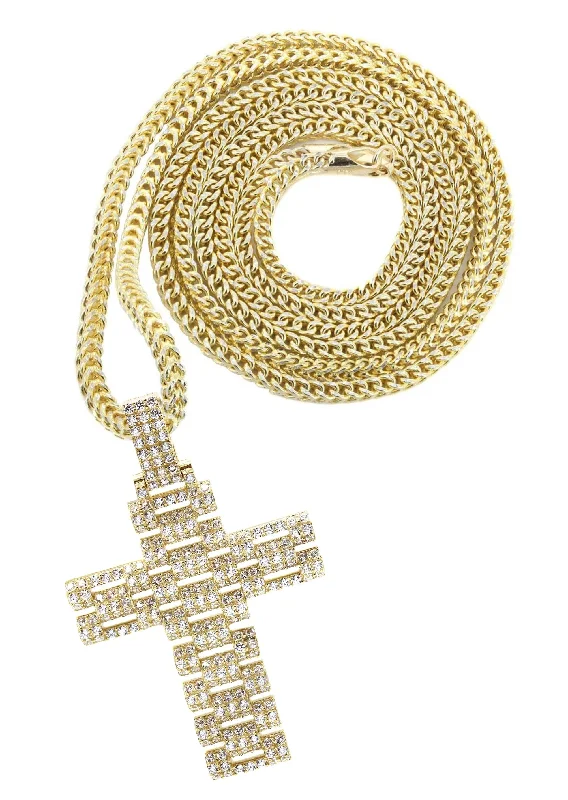 10K Yellow Gold Cross Necklace | Appx. 17.3 Grams