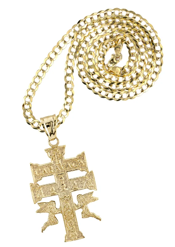 10K Yellow Gold Cross Necklace | Small 6 Grams - Large 17 Grams