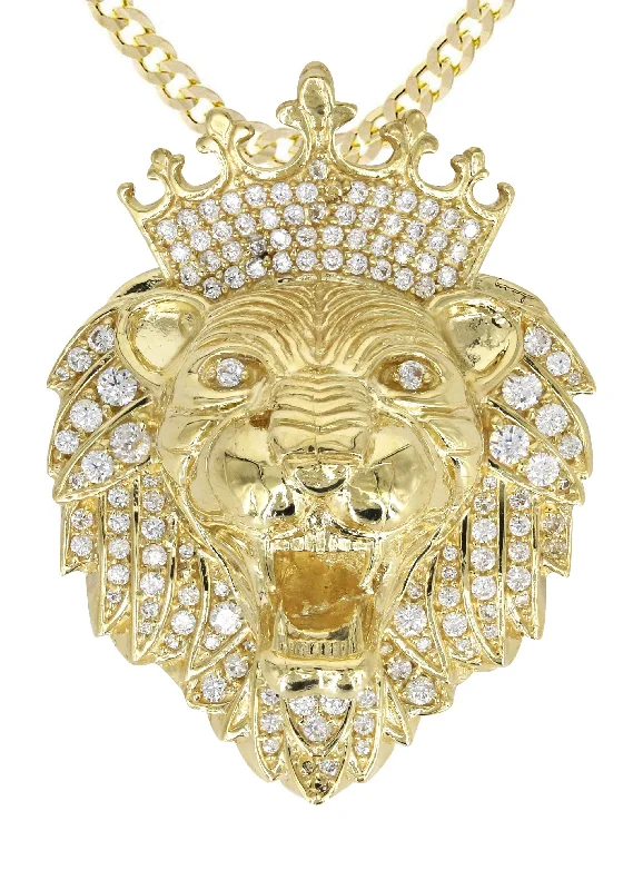 10k-yellow-gold-cuban-chain-cz-lion-head-pendant-appx-35-1-grams