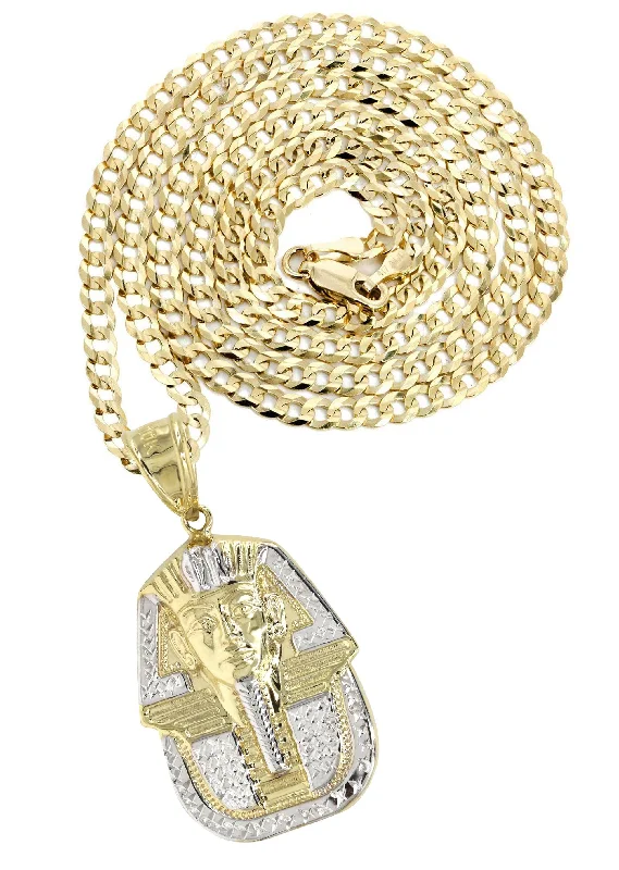 10K Yellow Gold Pharaoh Necklace | Appx. 14.3 Grams