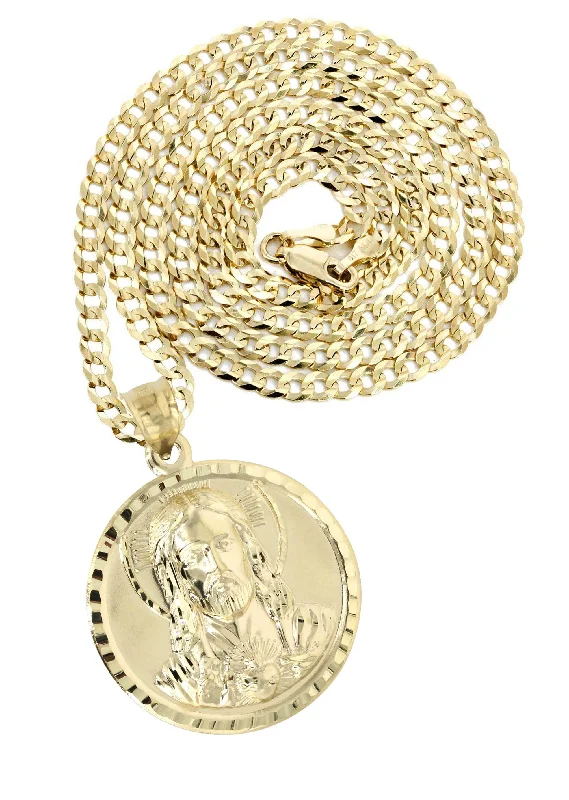 10K Yellow Gold Jesus Piece Necklace | Appx. 14.3 Grams