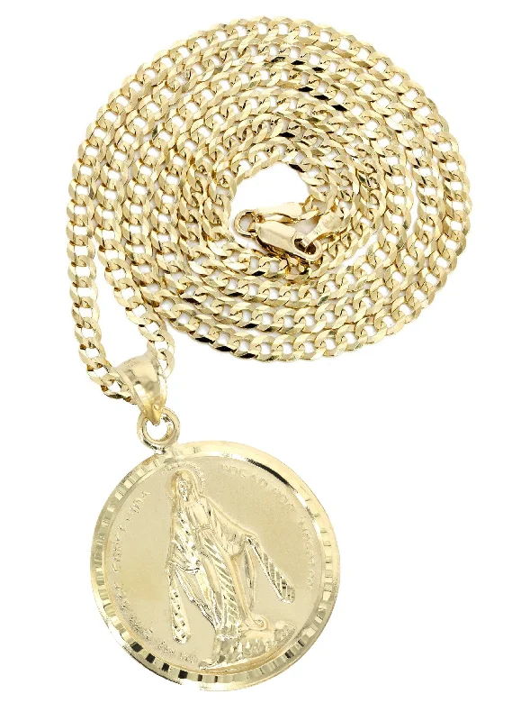 10K Yellow Gold Virgin Mary Necklace | Appx. 14.4 Grams