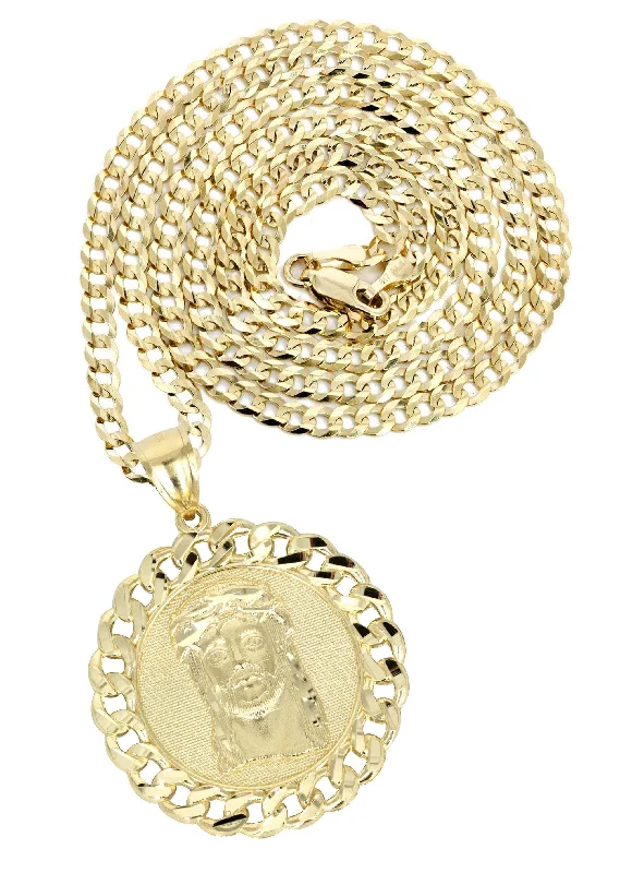 10K Yellow Gold Jesus Piece Necklace | Appx. 16.3 Grams