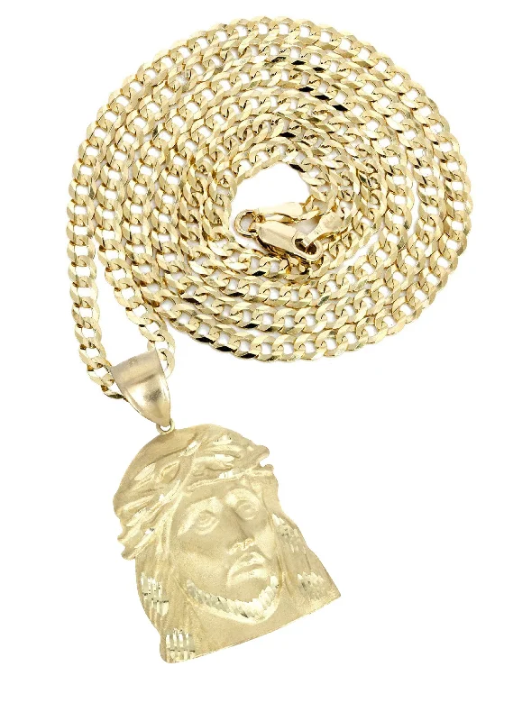 10K Yellow Gold Jesus Piece Necklace | Appx. 17.1 Grams