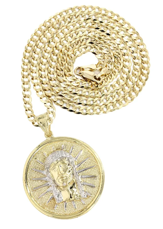 10K Yellow Gold Jesus Piece Necklace | Appx. 19 Grams