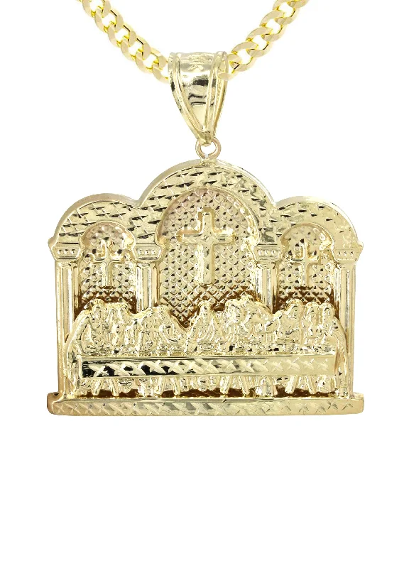 10k-yellow-gold-cuban-chain-last-supper-pendant-appx-18-9-grams