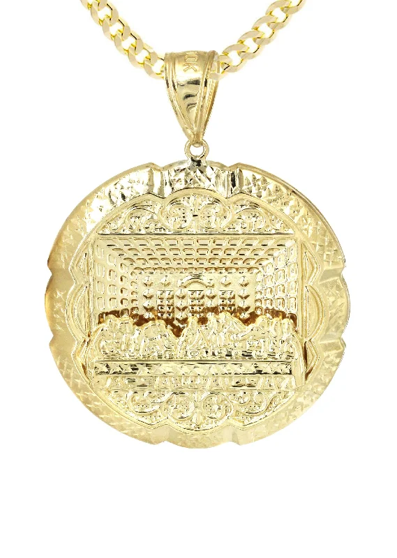 10k-yellow-gold-cuban-chain-last-supper-pendant-appx-25-1-grams