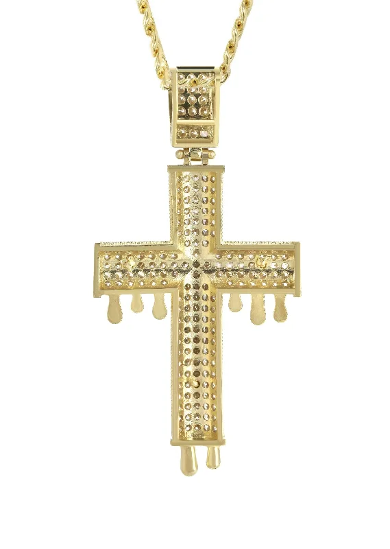 10k-yellow-gold-cuban-chain-melting-crucifix-pendant-appx-15-6