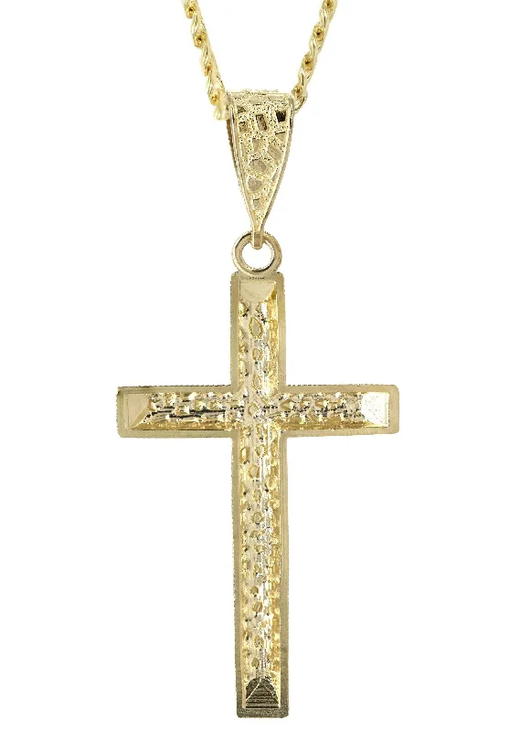 10k-yellow-gold-cuban-chain-nugget-cross-pendant-appx-13-7