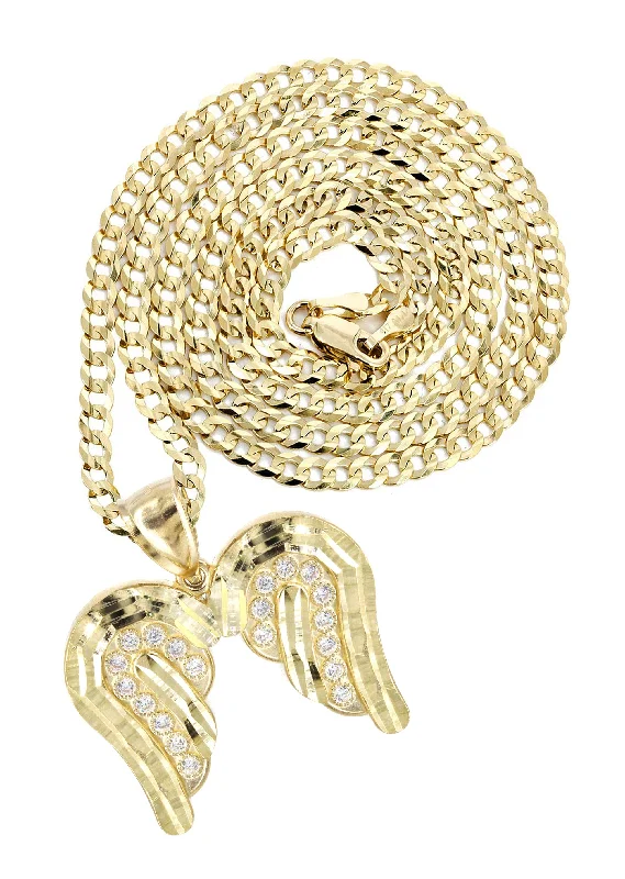 10K Yellow Gold Wings Necklace | Appx. 14.6 Grams