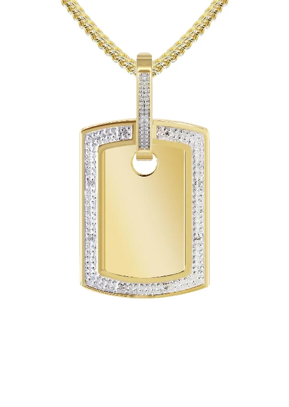 10k-yellow-gold-diamond-dog-tag-picture-pendant-cuban-chain-appx-19-grams