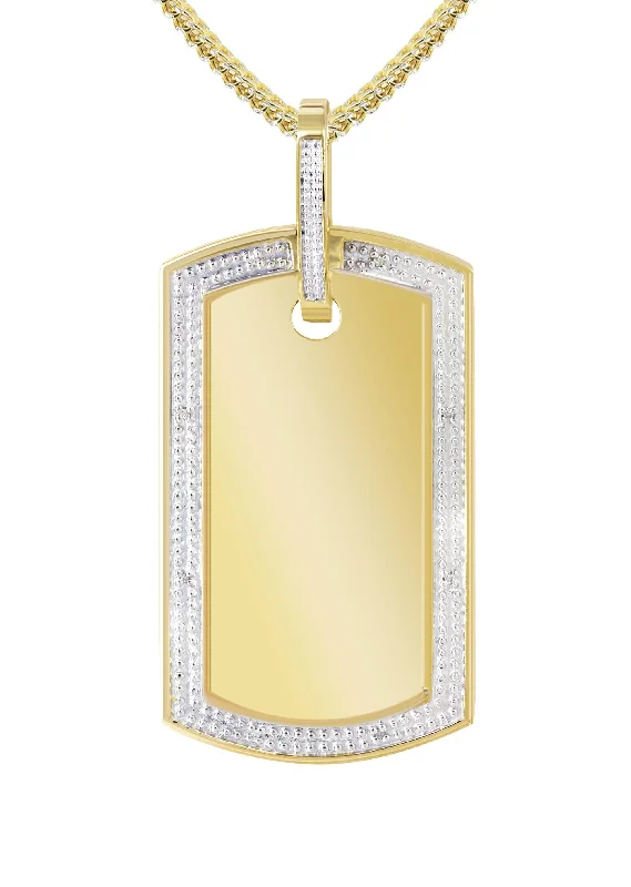 10k-yellow-gold-diamond-dog-tag-picture-pendant-franco-chain-appx-27grams