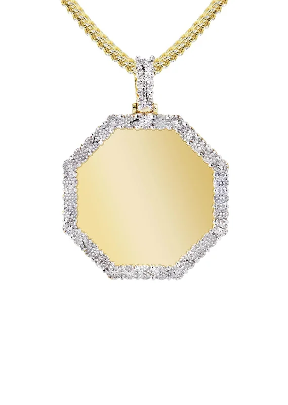 10k-yellow-gold-diamond-octagon-picture-pendant-franco-chain-appx-22-grams