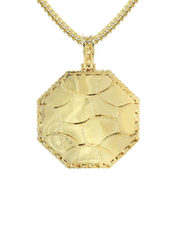 10k-yellow-gold-diamond-octagon-picture-pendant-franco-chain-appx-22-grams