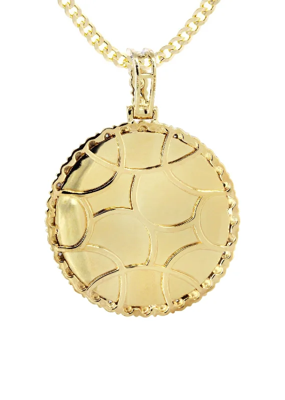 10k-yellow-gold-diamond-round-picture-pendant-rope-chain-appx-16-grams