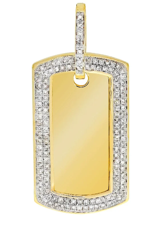 Diamond Dog Tag Pendant | 14.17 Grams | 2.17 Carats