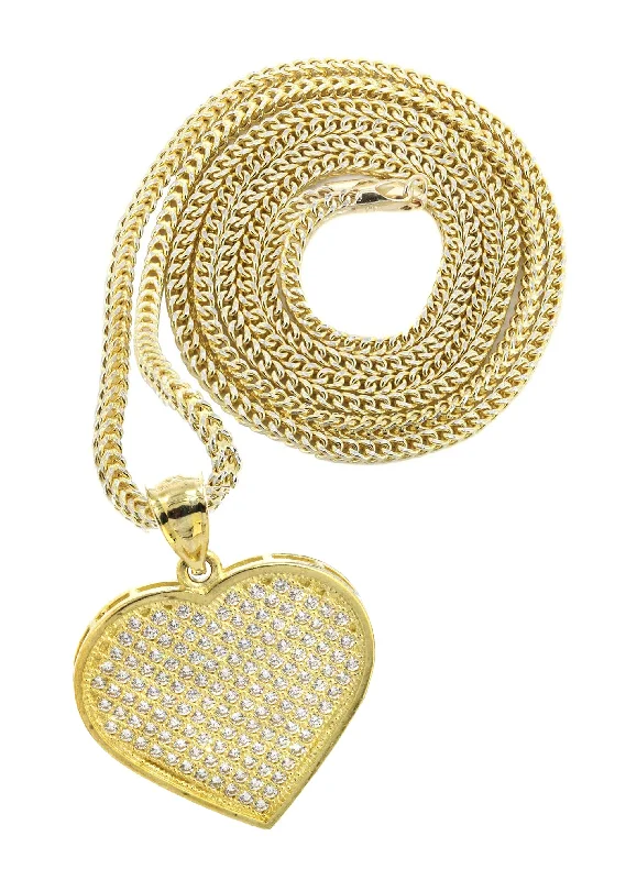 10K Yellow Gold Heart Necklace | Appx. 14.2 Grams