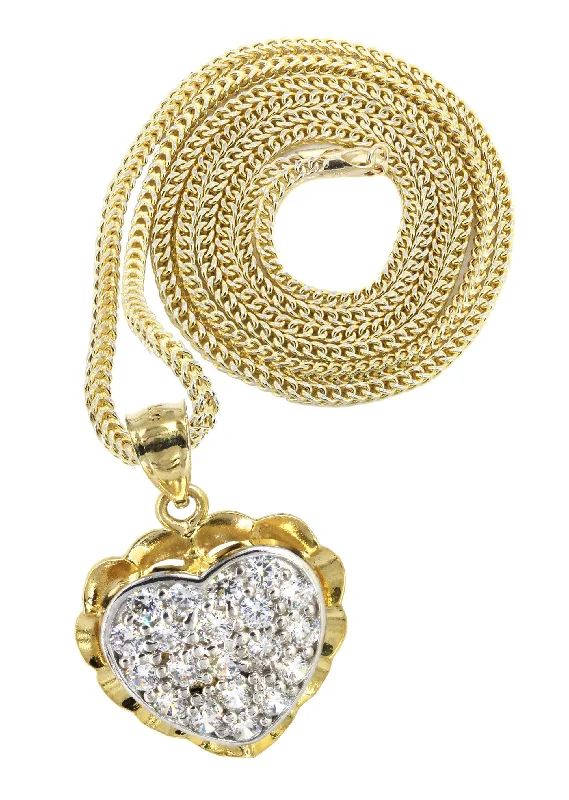 10K Yellow Gold Heart Necklace | Appx. 14.1 Grams