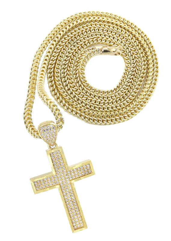 10K Yellow Gold Cross Necklace | Appx. 14.7 Grams