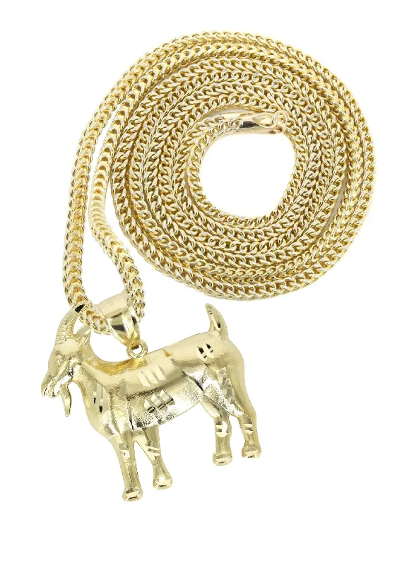 10K Yellow Gold Goat Necklace | Appx. 14.1 Grams