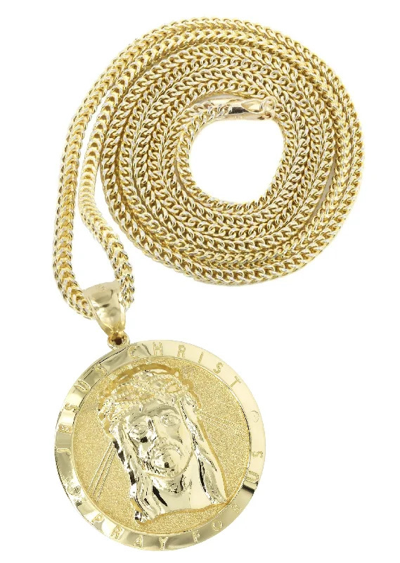 10K Yellow Gold Jesus Piece Necklace | Appx. 17.1 Grams