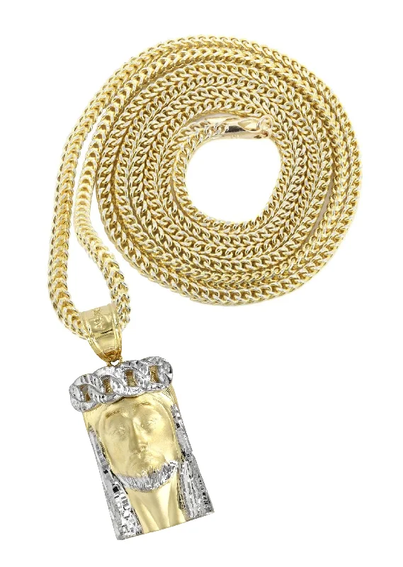 10K Yellow Gold Jesus Piece Necklace | Appx. 20 Grams