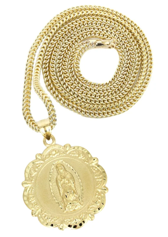 10K Yellow Gold Virgin Mary Necklace | Appx. 15.2 Grams