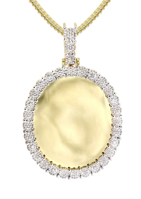 10k-yellow-gold-large-diamond-oval-picture-pendant-franco-chain-appx-23-grams