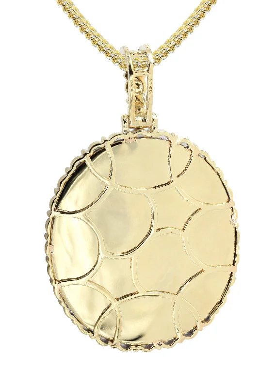 10k-yellow-gold-large-diamond-oval-picture-pendant-franco-chain-appx-23-grams