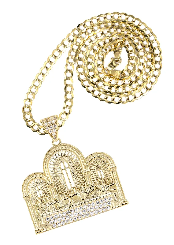 10K Yellow Gold Last Supper Necklace | Small 8 Grams - Large 16 Grams