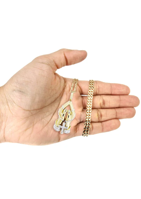 10k-yellow-gold-praying-hands-pendant-cuban-chain-0-46-carats