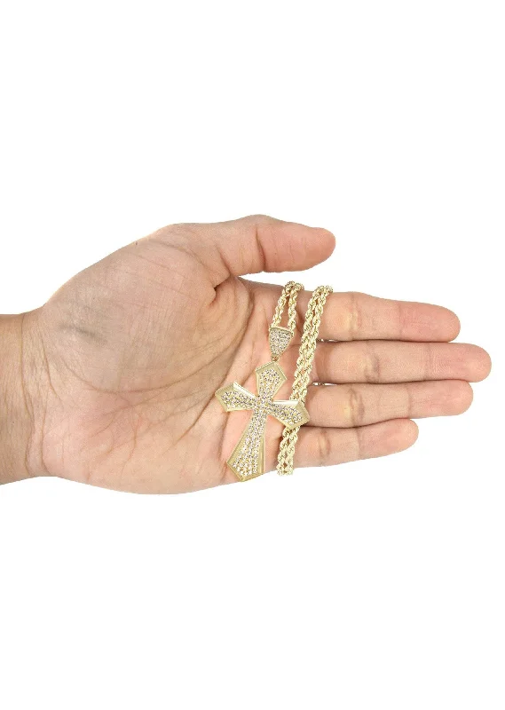 10k-yellow-gold-rope-chain-cz-cross-pendant-appx-14-9