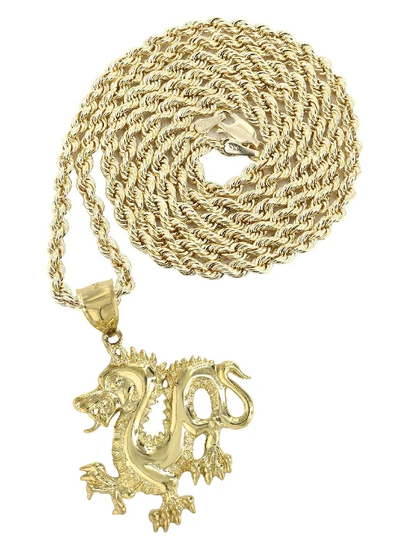 10K Yellow Gold Dragon Necklace | Appx. 18.9 Grams