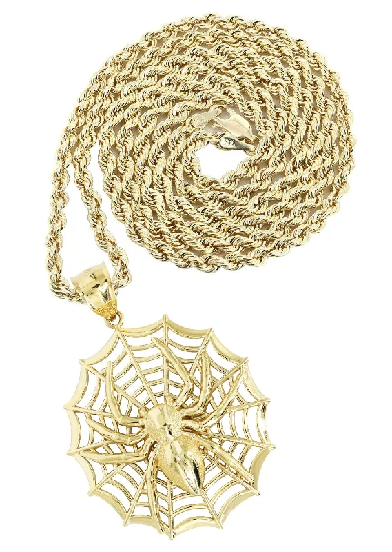 10K Yellow Gold Spider Necklace | Appx. 22 Grams