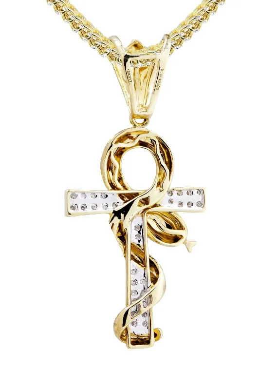 10k-yellow-gold-serpent-ankh-pendant-franco-chain-0-17-carats