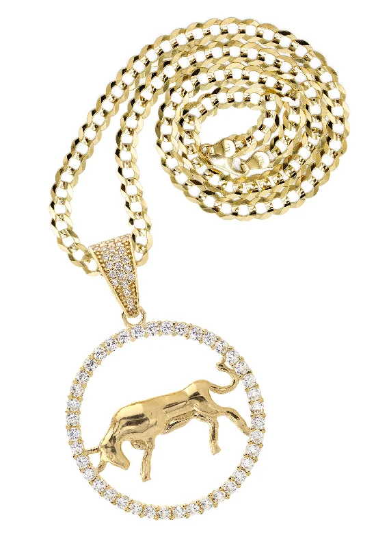 10K Yellow Gold Zodiac Taurus Necklace | Appx. 16.8 Grams