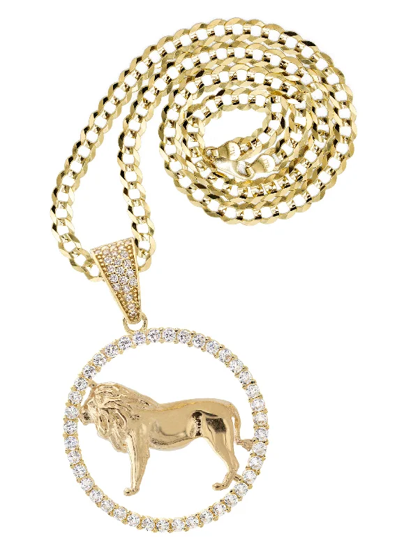 10K Yellow Gold Zodiac Leo Necklace | Appx. 16.8 Grams