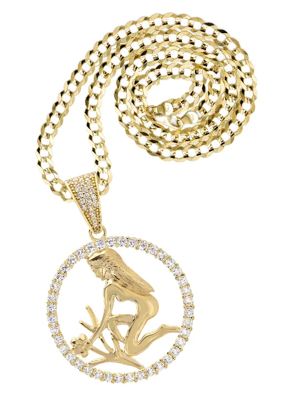 10K Yellow Gold Zodiac Virgo Necklace | Appx. 16.8 Grams