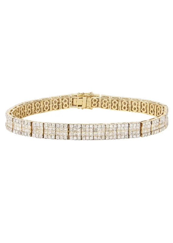 14K Yellow Gold Diamond Tennis Bracelet | 26.98 Grams | 11 Carats