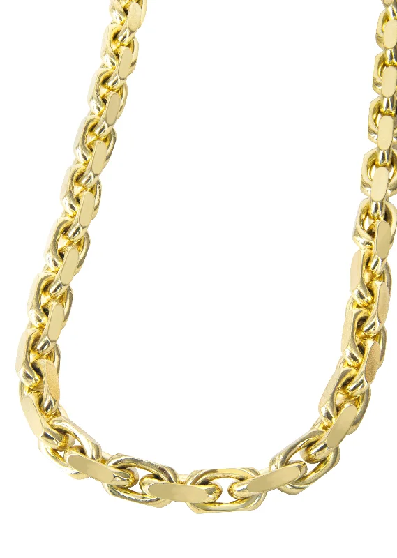 10K / 14K Gold Chain - Mens Solid Hermes Link Chain