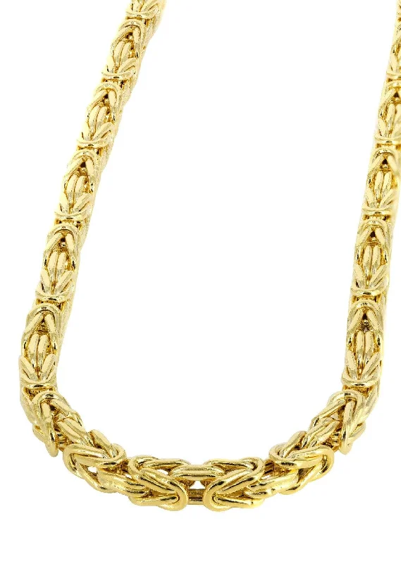 14K Gold Chain -Solid Byzantine Chain