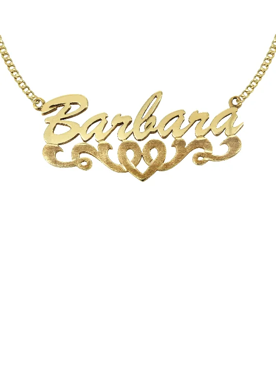 14K Gold Diamond Cut Name Plate Necklace | Appx. 6.7 Grams