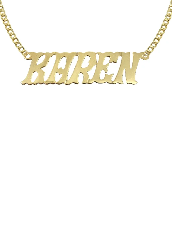 14K Gold  Name Plate Name Plate Necklace | Appx. 6.3 Grams