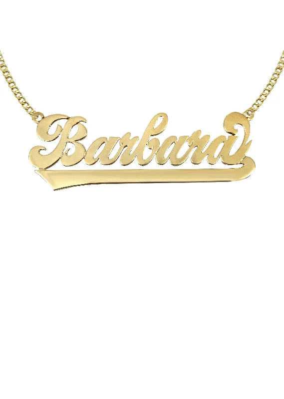 14K Gold  Script Name Plate Necklace | Appx. 7.6 Grams