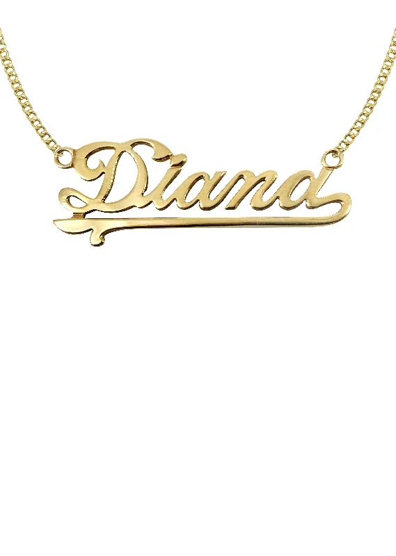 14K Gold  Plain Gold Name Plate Necklace | Appx. 6.4 Grams